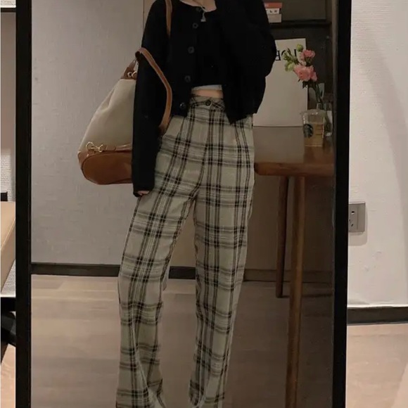 grey and navy blue plaid pants - Picture 2 of 2